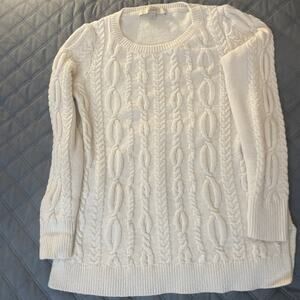 Ann Taylor Loft Thick Cream Knit Sweater Size Small Excellent Condition Classic